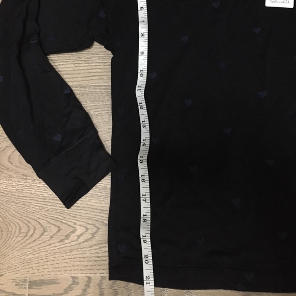 Splendid heart print stretch crew top navy NWT sm - Picture 9 of 11